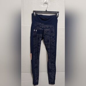 UNDER ARMOUR Women's HeatGear® Armour Printed Leggings Blue /Peach Size Small